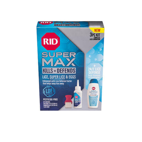Rid, Super Max Complete Lice Elimination Kit, 3 Kit Rid