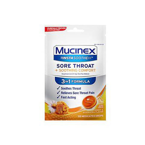 Mucinex, Instasoothe Medicated Honey & Echinacea Flavor, 20 Drops Mucinex