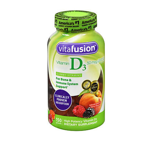 Vitafusion, Natural Vitamin D3 Peach & Berry, 50 mcg, 150 Count Vitafusion