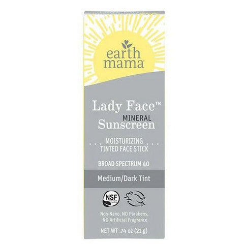 Earth Mama Angel Baby, Face Sunscreen Stick SPF 40 Medium & Dark, .74 Oz Earth Mama Angel Baby