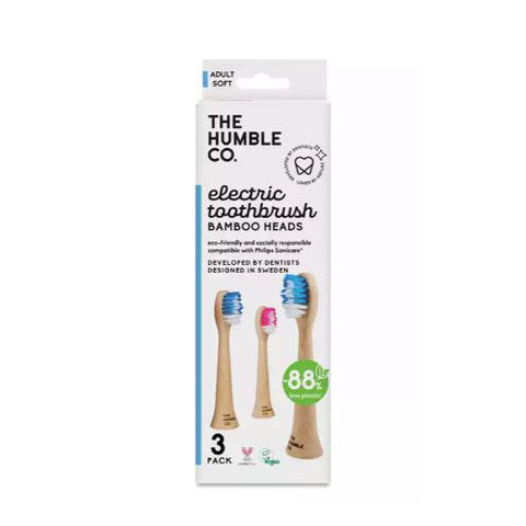The Humble Co, Electric Toothbrush Replaceable Bamboo Head Original, 3 Count The Humble Co
