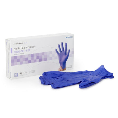 McKesson, Confiderm 3.0 Nitrile Exam Glove Extra Large Blue, Box Of 100 McKesson