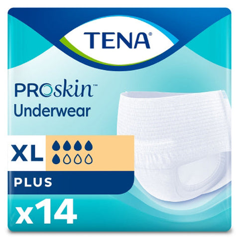 Tena, ProSkin Plus Fully Breathable Absorbent Underwear X-Large, Pack Of 14 Tena