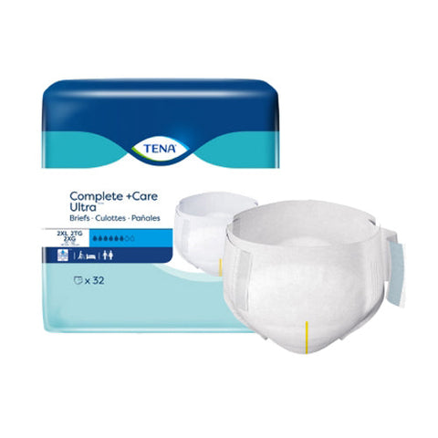 Tena, Complete +Care Ultra Incontinence Brief 2X-Large, Pack Of 32 Tena