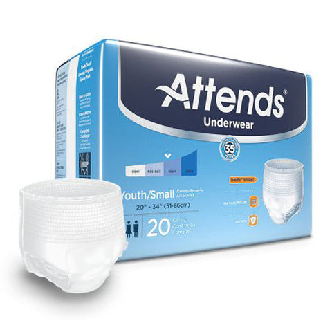 Attends, Advanced Underwear Youth / Small, Count of 20 Attends
