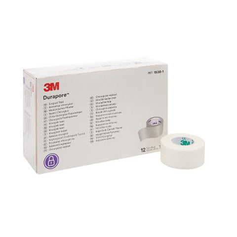 3M, Durapore Silk-Like Cloth Medical Tape1 Inch x 10 Yard, Box Of 12 3M