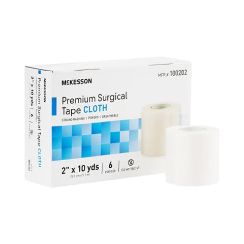 McKesson, Silk-Like Cloth Medical Tape 2 Inch x 10 Yard White, Box Of 6 McKesson