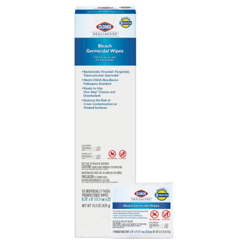 Clorox Healthcare, Surface Disinfectant Premoistened Germicidal Wipe Fruity Floral Bleach Scent, Box Of 50 Clorox Healthcare