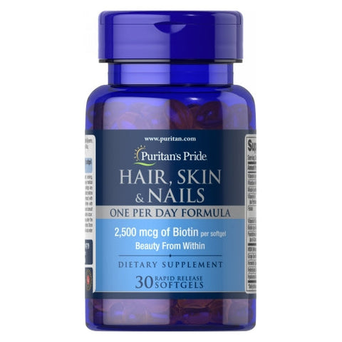 Puritan's Pride, Hair, Skin & Nails One Per Day Formula, 30 Softgels Puritan's Pride