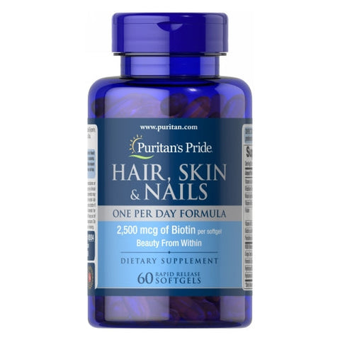 Puritan's Pride, Hair, Skin & Nails One Per Day Formula, 60 Softgels Puritan's Pride