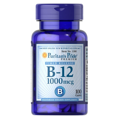 Puritan's Pride, Vitamin B-12 1000 mcg Timed Release, 100 Caplets Puritan's Pride