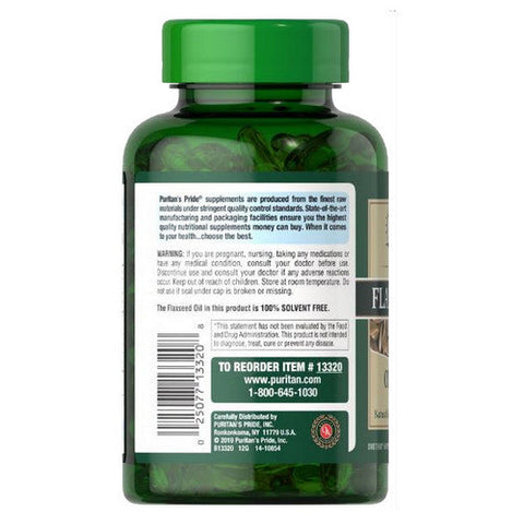 Puritan's Pride, Natural Flax Oil, 1200 mg, 100 Rapid Release Softgels Puritan's Pride