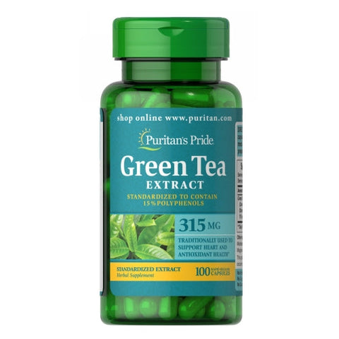 Puritan's Pride, Green Tea Standardized Extract, 315 mg, 100 Capsules Puritan's Pride