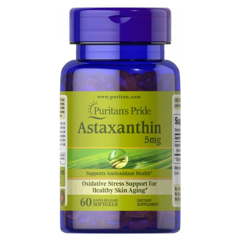 Puritan's Pride, Natural Astaxanthin, 5 mg, 60 Softgels Puritan's Pride