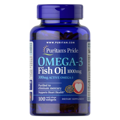 Omega-3 Fish Oil 100 Softgels by Puritan's Pride