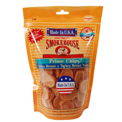 Prime Chips Dog Treats Chicken Turkey 8 Oz by Smokehouse