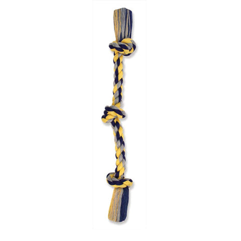 Mammoth Pet Products, Mammoth Pet Products Cottonblend 3 Knot Rope Tug Toy, Multi-Color, 1 Each/10 in, Mini Mammoth Pet Products