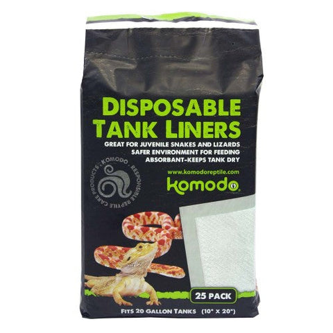 Komodo, Repti-Pads Disposable Tank Liner White 10 Inch X 20 Inch, 25 Pack Komodo