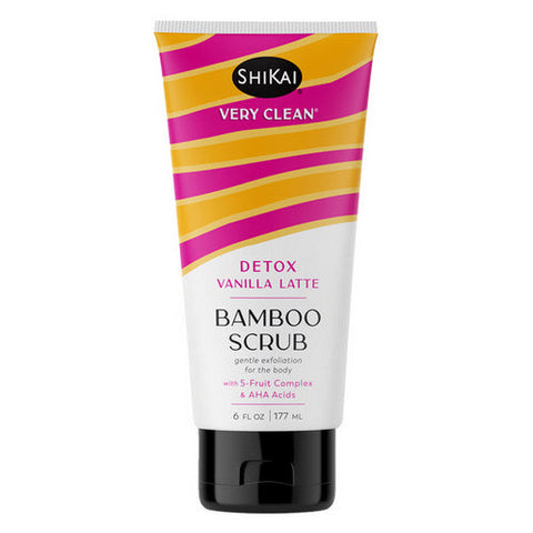 Shikai, Very Clean Bamboo Scrub Detox Vanilla Latte, 6 Oz Shikai