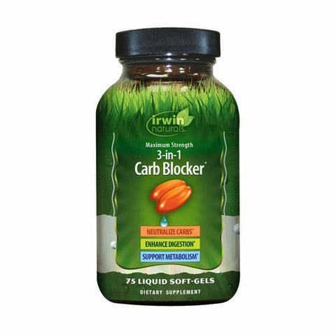 Irwin Naturals, Maximum Strength 3-in-1 Carb Blocker, 75 SoftGels Irwin Naturals