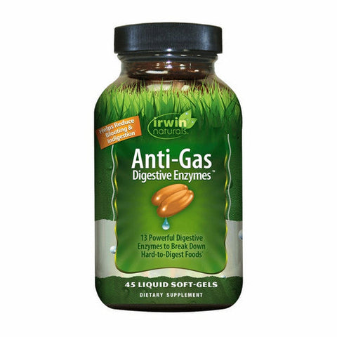 Irwin Naturals, Anti-Gas Digestive Enzymes (formally Daily Digestive Enzymes), 45 Softgels Irwin Naturals