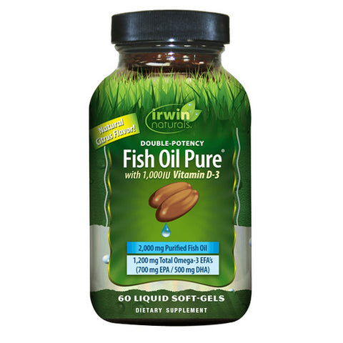 Irwin Naturals, Double-Potency Fish Oil Pure with Vitamin D3, 60 Softgels Irwin Naturals