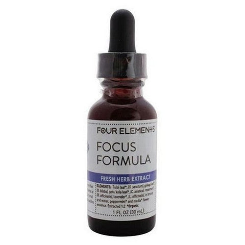 Four Elements Herbals, Focus Formula Blend Herbal Tincture, 1 Oz Four Elements Herbals