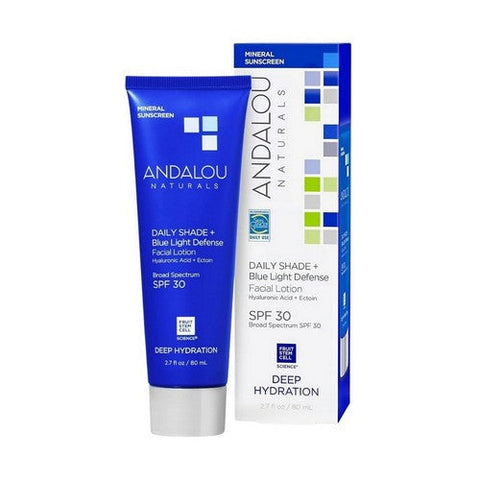 Andalou Naturals, Deep Hydration Daily Shade Plus Blue Light Defence Facial Lotion Spf 30, 2.7 Oz Andalou Naturals