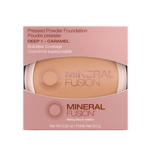 Mineral Fusion, Pressed Powder Foundation Deep 1 Caramel, 0.32 Oz Mineral Fusion