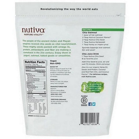 Nutiva, Organic Chia Seeds, 32 Oz Nutiva