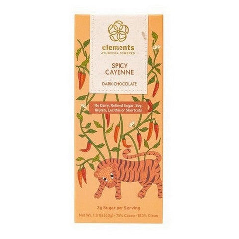 Elements Truffles, Spicy Cayenne with Cinnamon Infusion Chocolate Bar, 1.8 Oz Elements Truffles