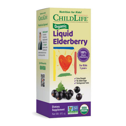 Child Life Essentials, Organic Liquid Elderberry, 4 Oz Child Life Essentials