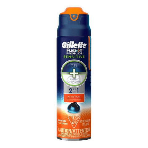 Gillette, Fusion ProGlide Sensitive 2 in 1 Shave Gel, 6 Oz Gillette