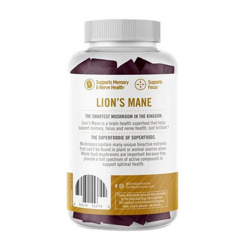 Om Mushrooms, Lion'S Mane Mushroom Gummies Strawberry, 60 Gummies Om Mushrooms