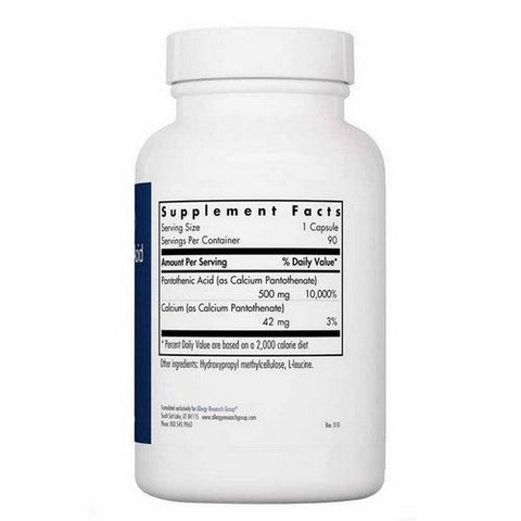 Nutricology/ Allergy Research Group, Pantothenic Acid Vitamin B5, 90 Veg Caps Nutricology/ Allergy Research Group