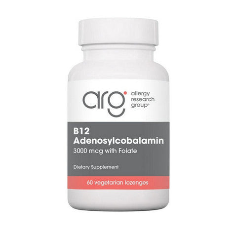 Nutricology/ Allergy Research Group, B12 AdenosylcobalaminWith Folic Acid, 3000 Mcg, 60 Lozenges Nutricology/ Allergy Research Group
