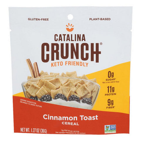 Catalina Crunch, Keto Friendly Cinnamon Toast Cereal, 1.27 Oz(Case Of 12) Catalina Crunch