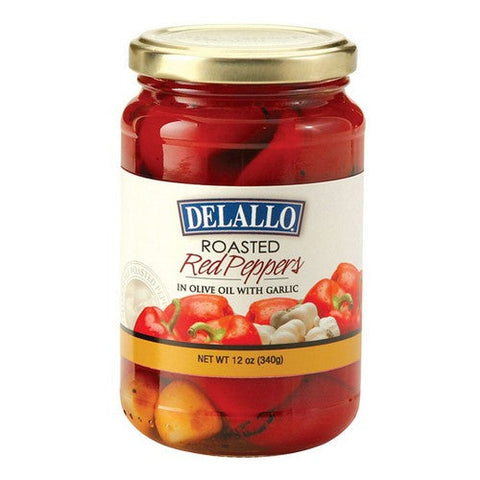 Delallo, Roasted Red Peppers And Garlic, 12 Oz (Case Of 12) Delallo