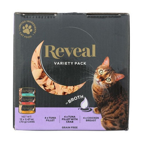 Reveal, Variety Pack Broth With Chicken Crab And Tuna Can Wet Cat Food, 29.64 Oz (Case Of 4) Reveal