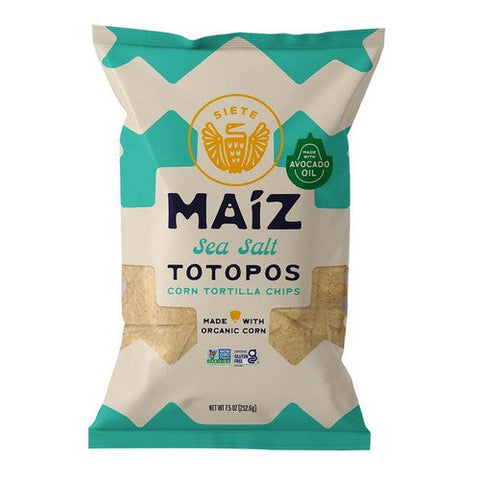 Siete, Maiz Sea Salt Totopos Corn Tortilla Chips, 7.5 Oz (Case Of 6) Siete