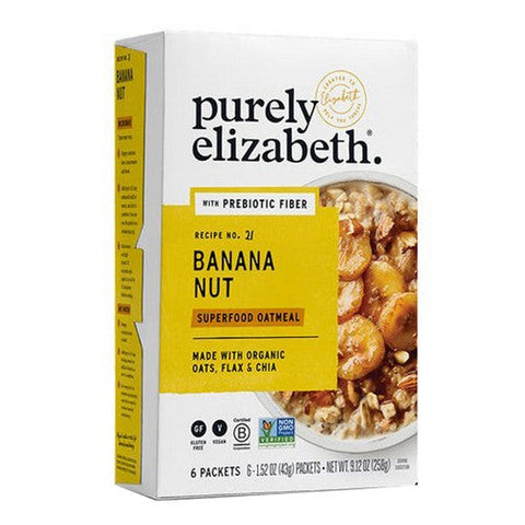 Purely Elizabeth, Superfood Oatmeal Banana Nut With Prebiotic Fiber, 9.12 Oz (Case Of 6) Purely Elizabeth