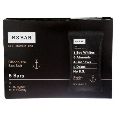 Rxbar, Protein Bar Chocolate Sea Salt, 5 Count(Case Of 6) Rxbar