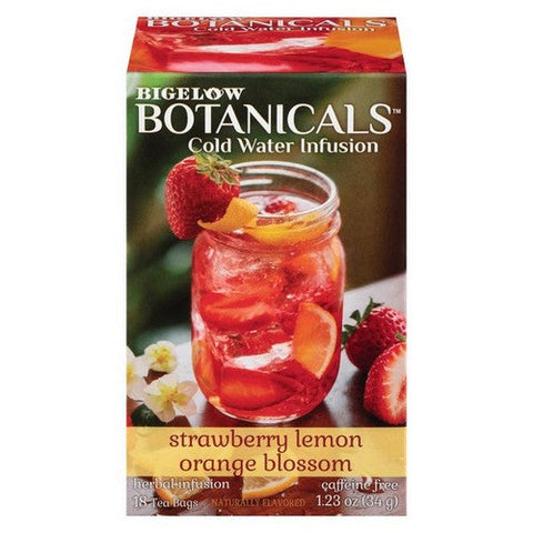 Bigelow, Botanicals Cold Water Infusion Herbal Tea Strawberry Lemon Orange Blossom, 1.23 Oz(Case Of 6) Bigelow