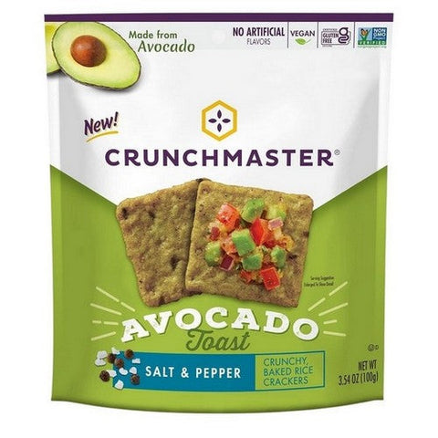 Crunchmaster, Avocado Toast Salt And Pepper Crackers, 3.54 Oz(Case Of 12) Crunchmaster