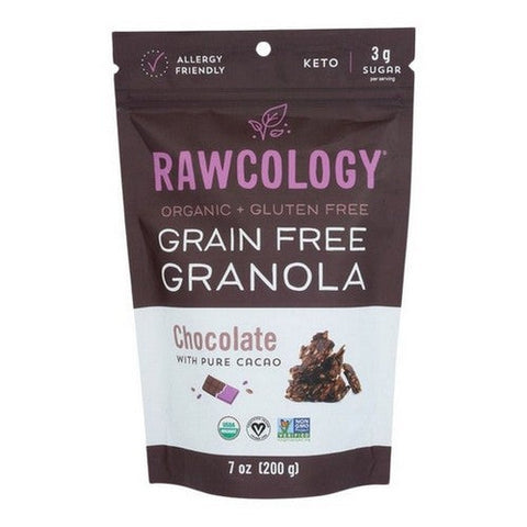 Rawcology, Organic Granola Chocolate With Cacao, 7 Oz(Case Of 6) Rawcology