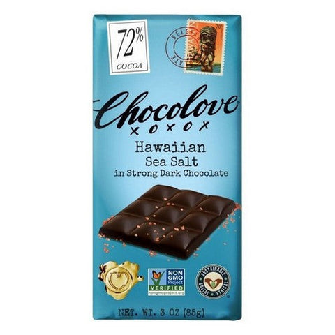 Chocolove, Hawaiian Sea Salt In Strong Dark Chocolate, 3 Oz(Case Of 12) Chocolove
