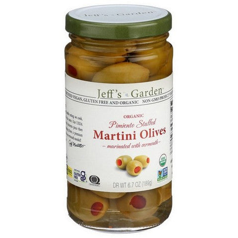 Jeff's GardenPatak, Organic Pimiento Stuffed Martini Olives, 12 Oz(Case Of 6) Jeff's GardenPatak