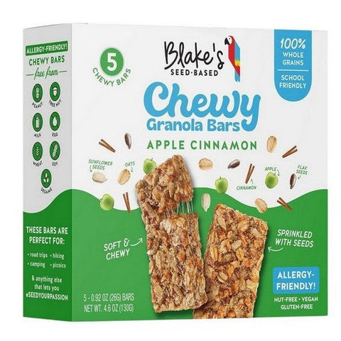 Blakes Seed Based, Chewy Granola Bars Apple Cinnamon Nut Free, 4.6 Oz(Case Of 6) Blakes Seed Based