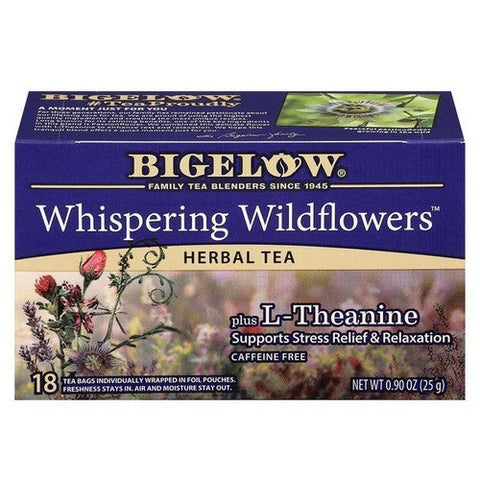 Bigelow, Whispering Wildflowers Plus L-Theanine Herbal Tea, 0.9 Oz(Case Of 6) Bigelow
