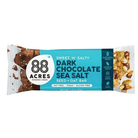 88 Acres, Dark Chocolate Sea Salt Seed Bar, 1.6 Oz(Case Of 9) 88 Acres